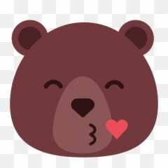 Bear Emoji Emoticon Heart Kiss - Sad Bear Face,Bear Emoji