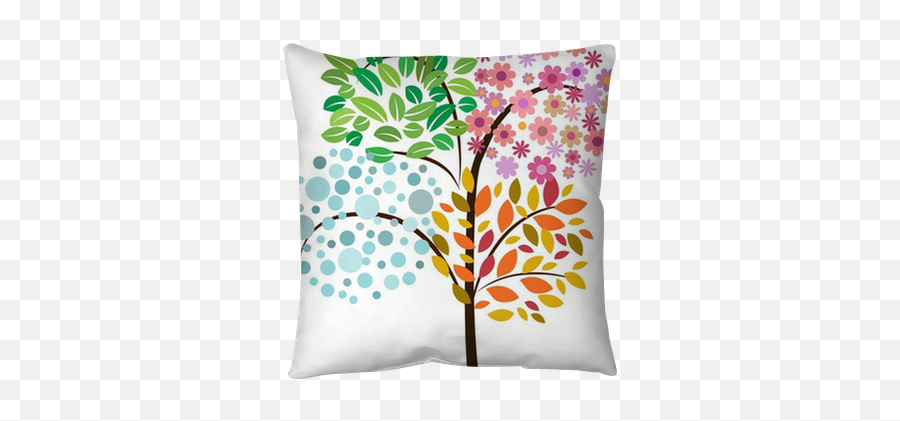 Colorful Tree Of Four Seasons Vector Icon Throw Pillow U2022 Pixers - We Live To Change Dibujo Arbol 4 Estaciones Emoji,Tree Emoticon 16 X 16