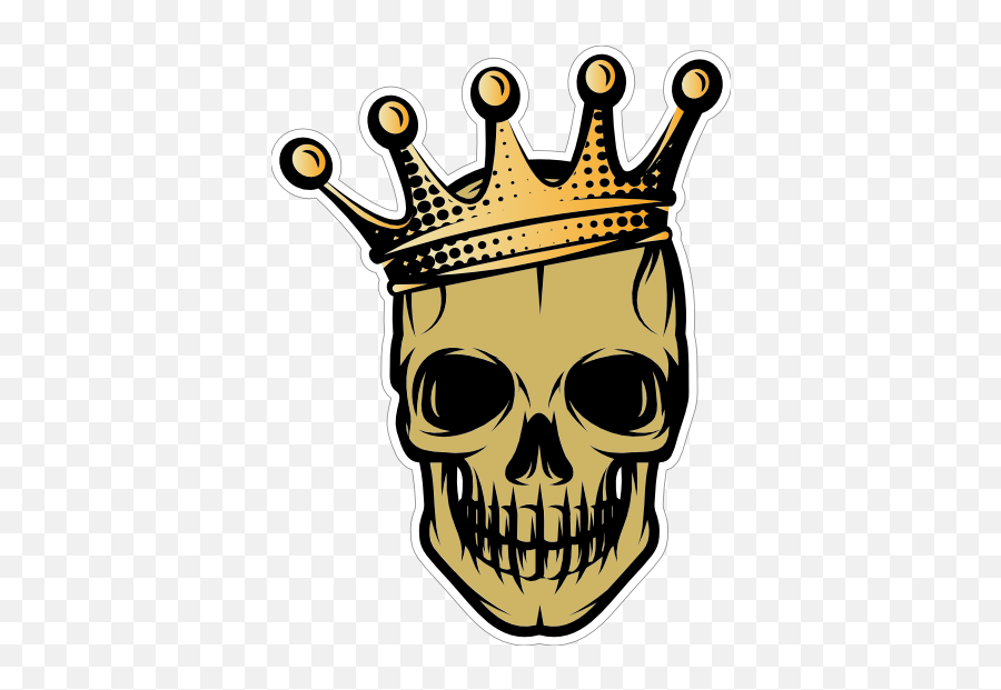 Gold Skull And Crown Sticker - Gold Skull Logo Png Emoji,Skull & Acrossbones Emoticon