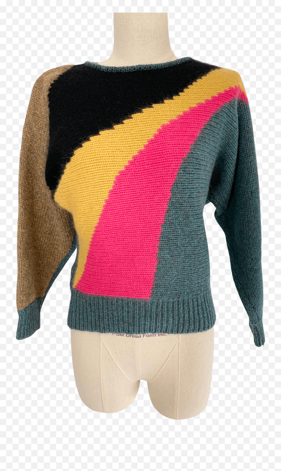 Retro Rainbow Sweater - Crew Neck Emoji,Mixed Emotions Multi Colored Sweater