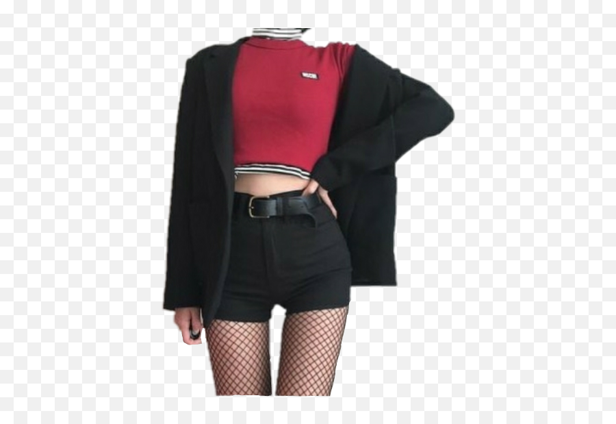 Outfit Red Clothes Tshirt Sticker - Long Sleeve Emoji,Emoji Crop Top And Skirt