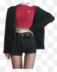 Outfit Red Clothes Tshirt Sticker - Long Sleeve Emoji,Emoji Crop Top And Skirt