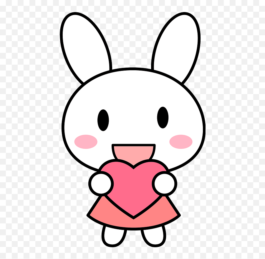 Rabbit Is Holding A Pink Heart Clipart Emoji,Rabbit With Hearts Emojis