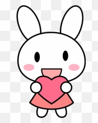 Rabbit Is Holding A Pink Heart Clipart Emoji,Rabbit With Hearts Emojis