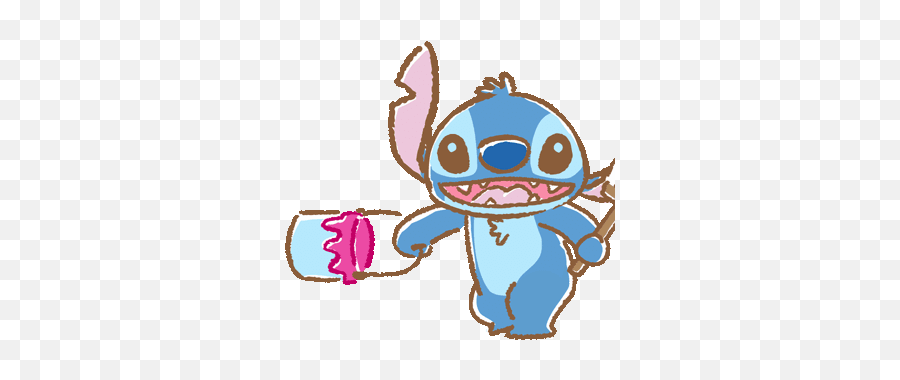 Mucho Stitch Mucho Amor Gifmaniacoses - Gif Animation Painting Gif Emoji,Tumblr Emojis Bonitos