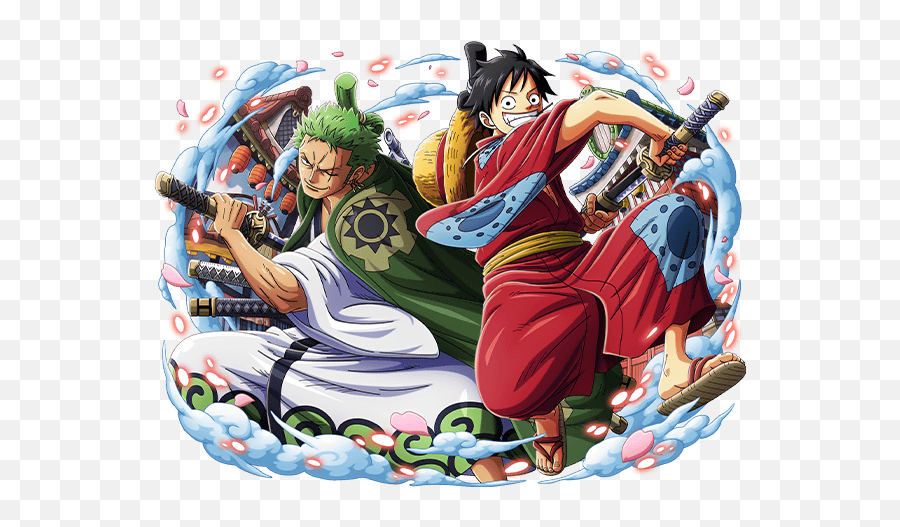 Onepiece Luffy Sticker - Luffy And Zoro Wano Png Emoji,Emoji One Piece Pajamas