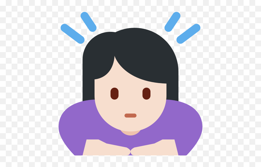 Woman Bowing Emoji With Light Skin Tone - Sorry Icon,Bowing Emoticon