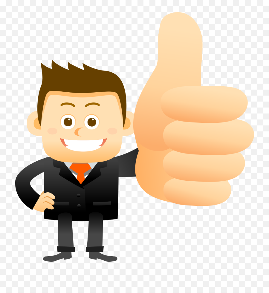 Clipart Happy Thumbs Up - Thumbs Up Cartoon Png Transparent Employee Thumbs Up Cartoon Emoji,Happy Thumbs Up Emoticon