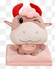 Playful Cow Doll Plush Toy Girls Zodiac - Soft Emoji,Whale Emoji Plush