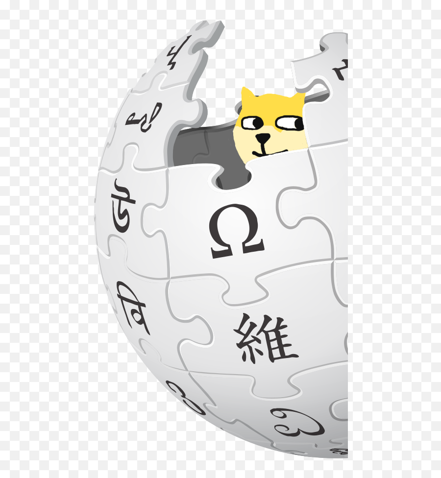 Filea Half Of Wikipedia Logo With A Dogepng - Wikimedia High Resolution Wikipedia Logo Emoji,Free Emoticons To Use Doge