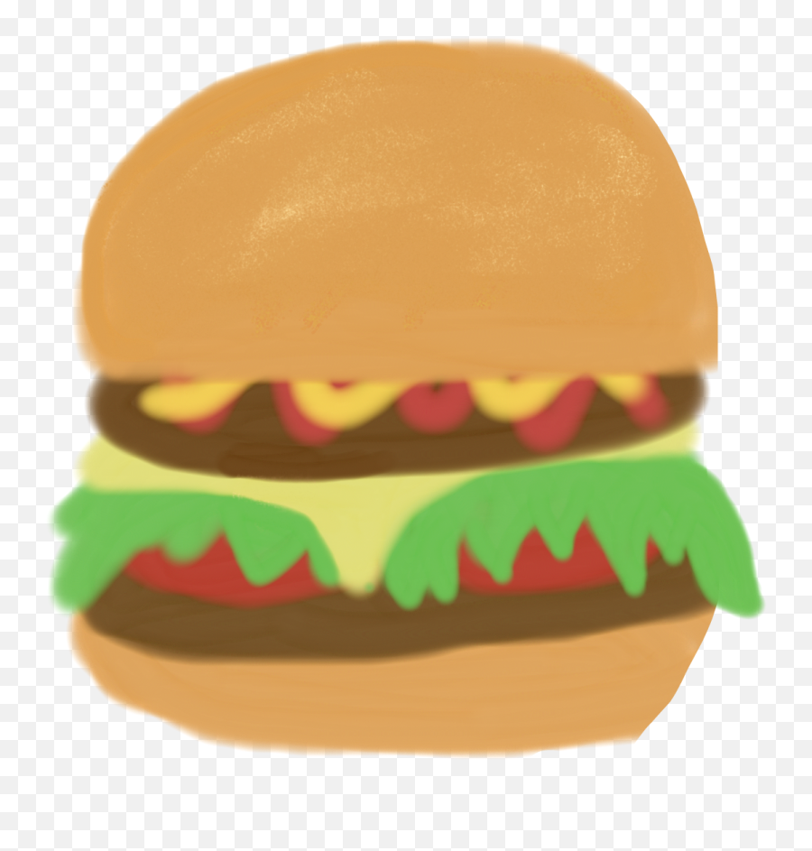 Fastfood Burger Food Sticker - Hamburger Bun Emoji,How To Make Burger King In Emoji Form