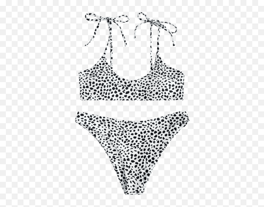 Pin - Zaful Black And White Polka Dot Bikini Emoji,Target Girls Emoji Bathing Suit