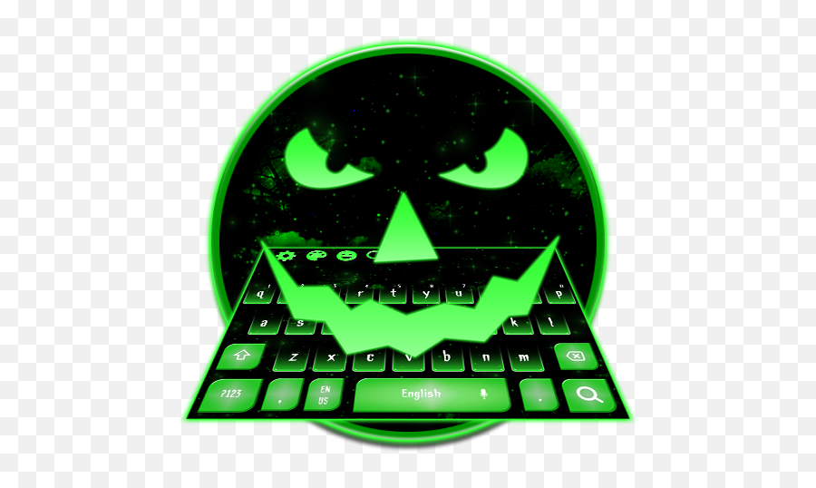 Neon Green Fluorescent Smile Keyboard - Office Equipment Emoji,Emoji Smart Neon Keyboard