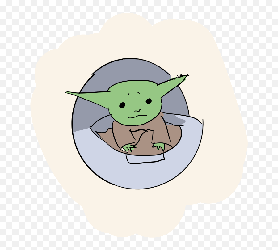 Cartoon Baby Yoda Png - Cartoon Baby Yoda With A Transparent Background Emoji,Star Wars Happy Birthday Emojis On Fb