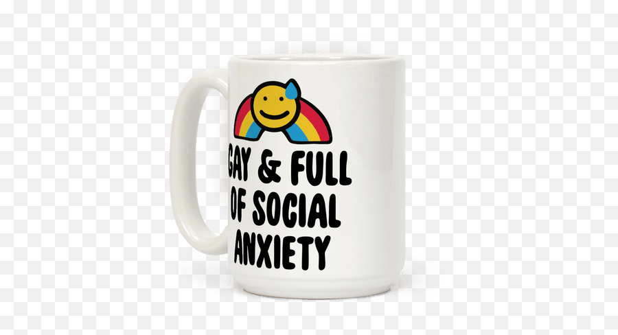 Anxiety Coffee Mugs Lookhuman - Serveware Emoji,Anxious Emoticon
