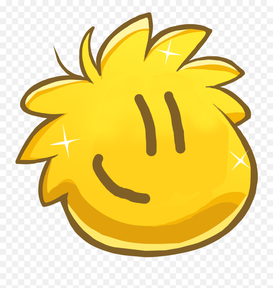 Puffley - Gold Puffle Emoji,Emoticon Riéndose