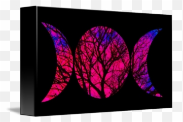 Pink Triple Moon Goddess Symbol - Triple Goddess Symbol Colorful Emoji,Horned God Triple Goddess Emoticons
