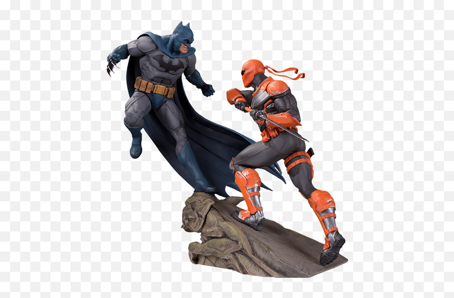 Dc Comics Batman Vs Deathstroke Statue By Dc Collectibles Emoji,Deathstroke Cartoon Emoticon