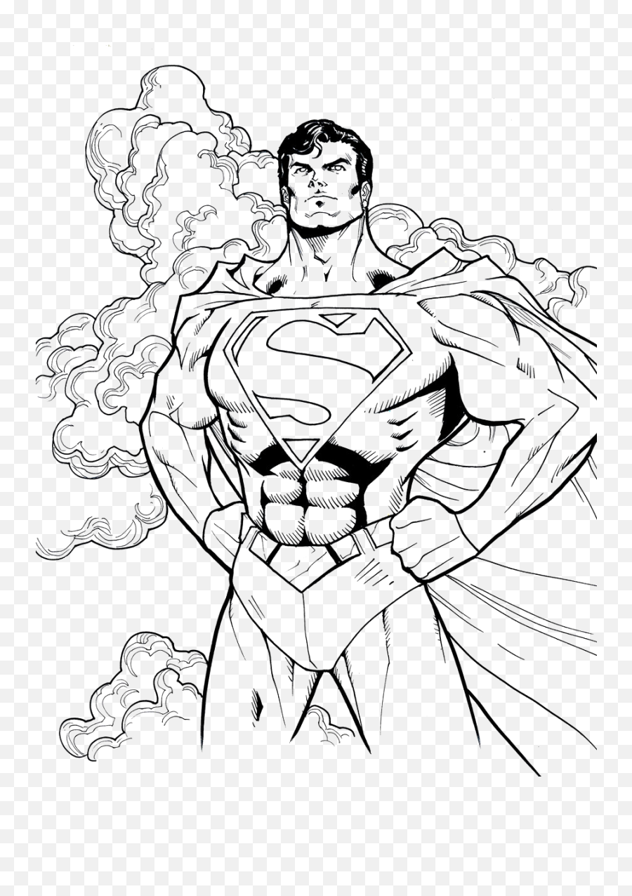 Superman - Cool Superman Coloring Pages Transparent Full Page Superman Coloring Pages Printable Emoji,Emoji Color Sheets