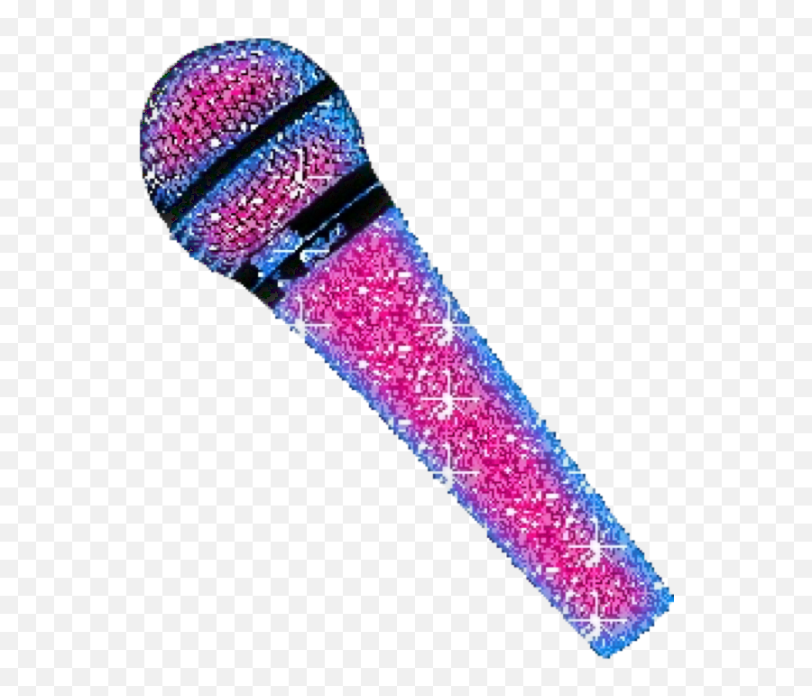Glitter Cool Music Sticker - Colorful Glittery Microphone Clipart Emoji,How To Put Emojis Where The Microphone Is On Galaxy