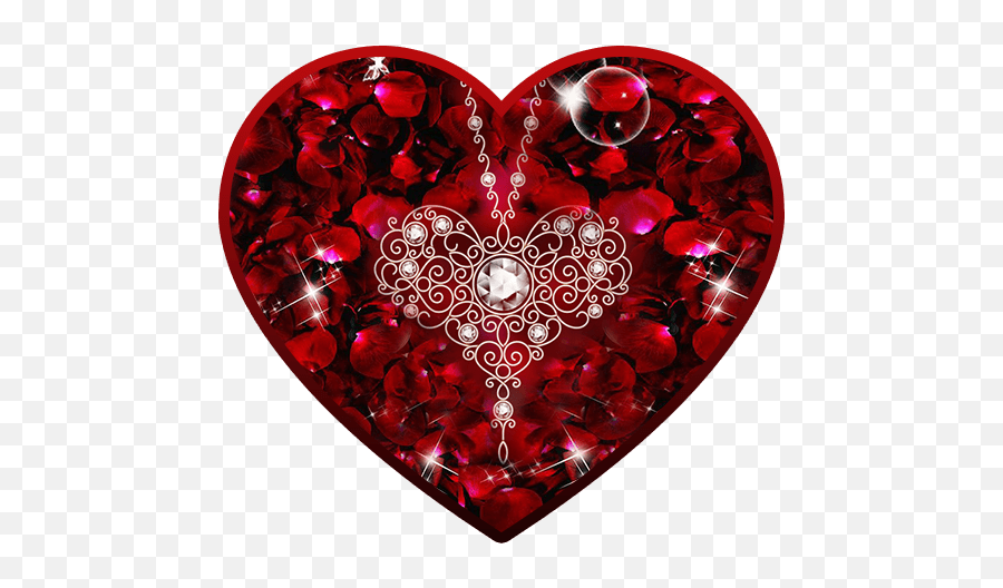 Download Rose Diamond Love Shining Tema 3d Live Lock Screen - Girly Emoji,Cpr Emojis