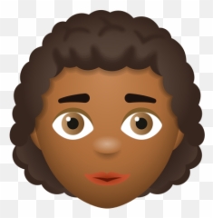 Woman Curly Hair Medium Dark Skin Tone - Emoji Medium Dark Skin,Emoji With Brown Hair