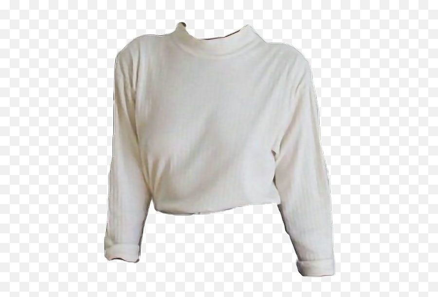 White Sweater Shirt Turtleneck Niche Sticker By Devon - Aesthetic Shirt Transparent Png Emoji,Emoji Crop Top Sweater
