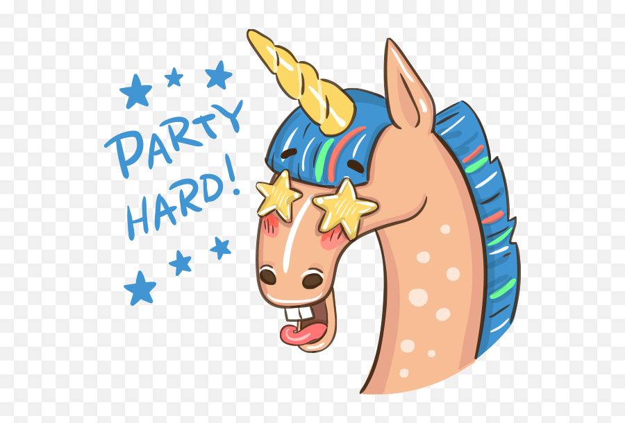 Unicorn Is Having A Party Animated Sticker By Natalka - Unicorn Having A Party Emoji,Animated Emotions