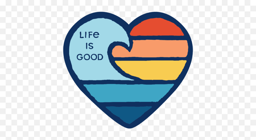 Wave Heart Small Die Cut Decal - Life Is Good Sticker Pack Lifeis Good Emoji,Small Heart Emoji
