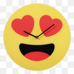 Bigbuy Emoticon Hearts Wall Clock - Reloj Manualidades Niños Emojis,Clock Emoji