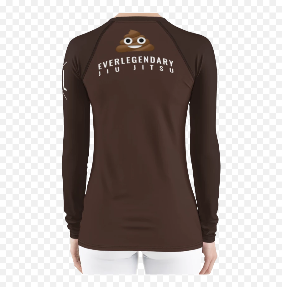 Ugly Brown Belt Rashie Poo Womenu0027s Ranked Rash Guard - Long Sleeve Emoji,Itching Emoji