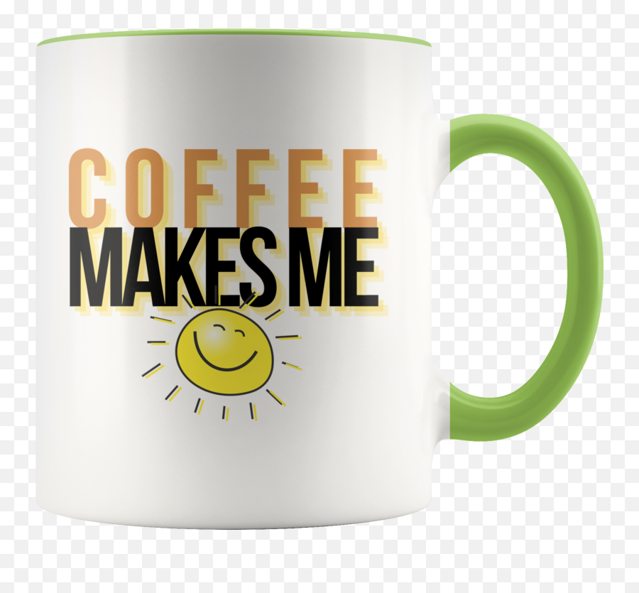 Coffee Makes Me Happy 11oz Colorful - Magic Mug Emoji,Emoticon Coffee Mugs