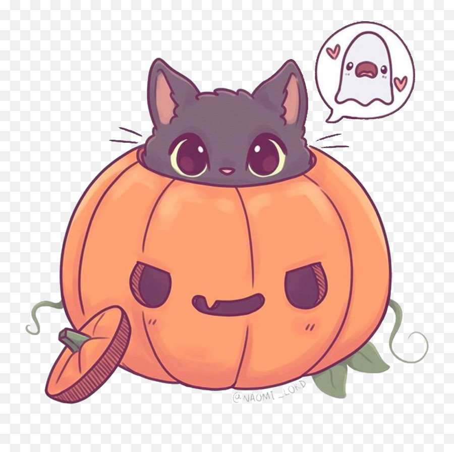 Halloween Pumpkin Cat Sticker - Halloween Cat Drawing Emoji,Halloween Cat Emoji