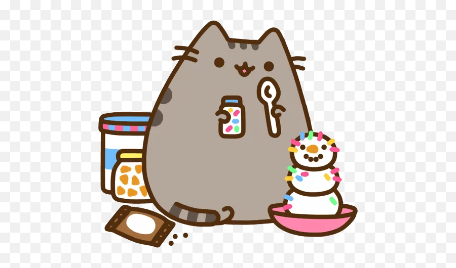 54 Images About Pusheen On We Heart It See More About - Pusheen Eating Ice Cream Emoji,Pusheen The Cat Facebook Emoticons