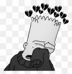 Heart Broken Sad Simpsons Drawings - Sad Broken Heart Drawing Emoji,Guess The Emoji Skull Gun Knife