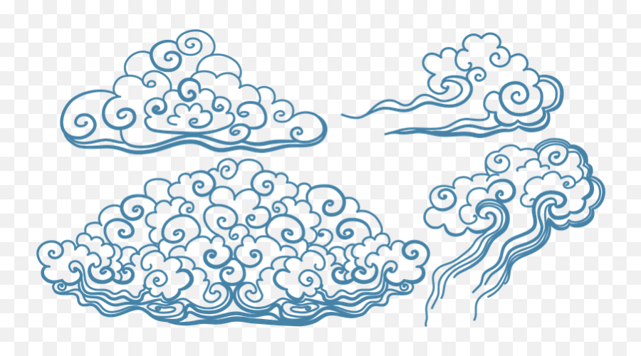 Download Blue Tattoo Art Vector Clouds - Japanese Cloud Vector Png Emoji,Cloud Emoticon Art