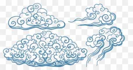 Download Blue Tattoo Art Vector Clouds - Japanese Cloud Vector Png Emoji,Cloud Emoticon Art
