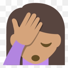Orang Tepuk Jidat Warna Kulit Sedang Emoji Gambar - Person Facepalming Emoji,Mengetik Emoticon Di Facebook