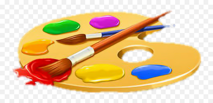 Palette Paint Paintbrush Sticker - Art Brushes And Paint Emoji,Paint Palette Emoji