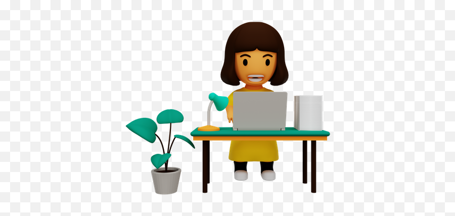 Premium Boy Studying Mathematics 3d Illustration Download In Emoji,Computer Girl Emoji