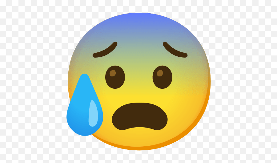 Anxious Face With Sweat Emoji,Concerned Emoji