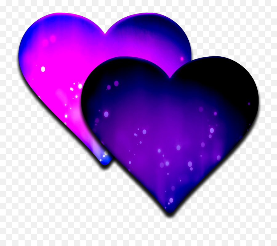 Mq Heart Hearts Blue Pink Sticker By Marras - Purple And Blue Heart Emoji,Purple Heart Emoji Png