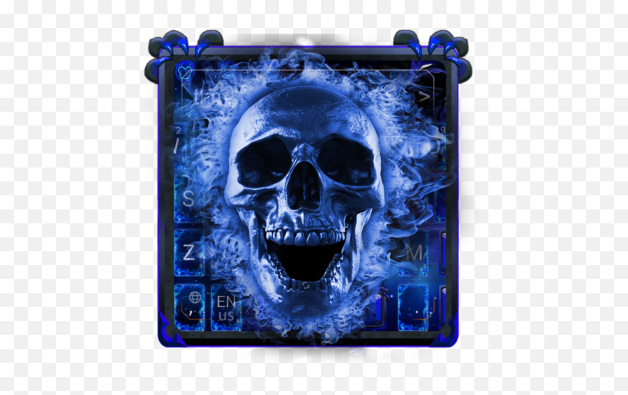 Blue Fire Skull Keyboard - Scary Emoji,Guess The Emoji Skull Water Skull