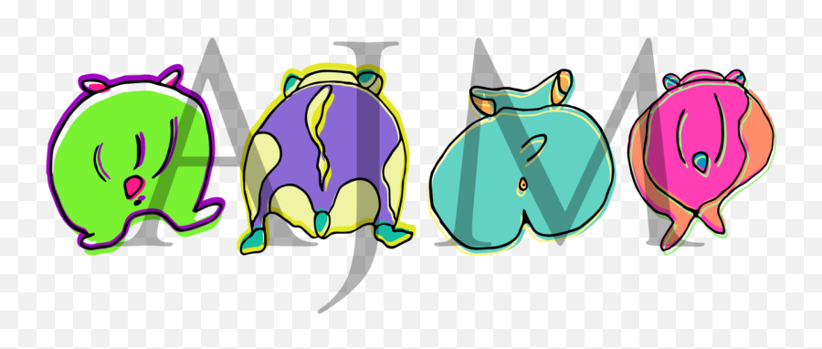 Colorful Hamster Butts Clipart - Soft Emoji,Butt Dial Emoji