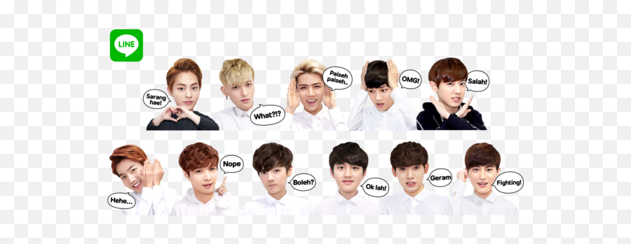 Exo Stickers Hd - Hair Design Emoji,Kakaotalk Emoticons Exo