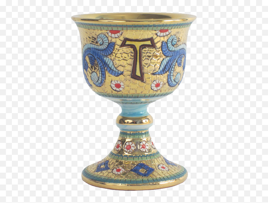 Ceramic Sacred Chalice Finished With Gold Hand Made In - Sambuco Ceramiche D Arte Deruta Emoji,Japanese Emoticons Hearthands