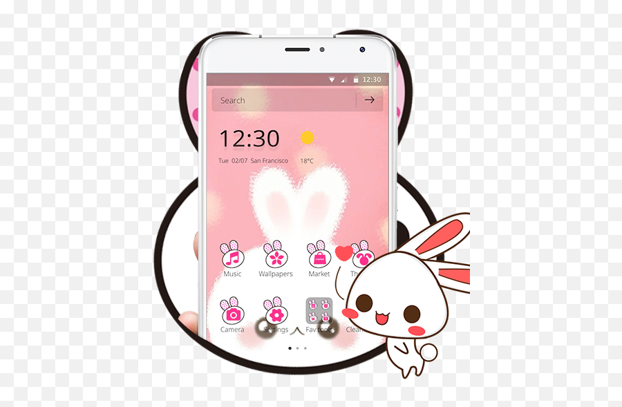 Cute White Rabbit Theme Apk Download - Free App For Android Q Emoji,Emojis Para Coquetear