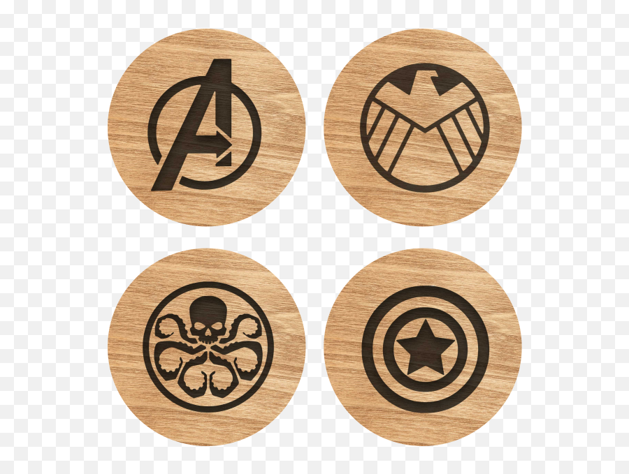 Avengers Coasters Set Geek Coasters - Marvel Shield Wall Stickers Emoji,Captain America Facebook Emoticon