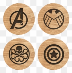 Avengers Coasters Set Geek Coasters - Marvel Shield Wall Stickers Emoji,Captain America Facebook Emoticon