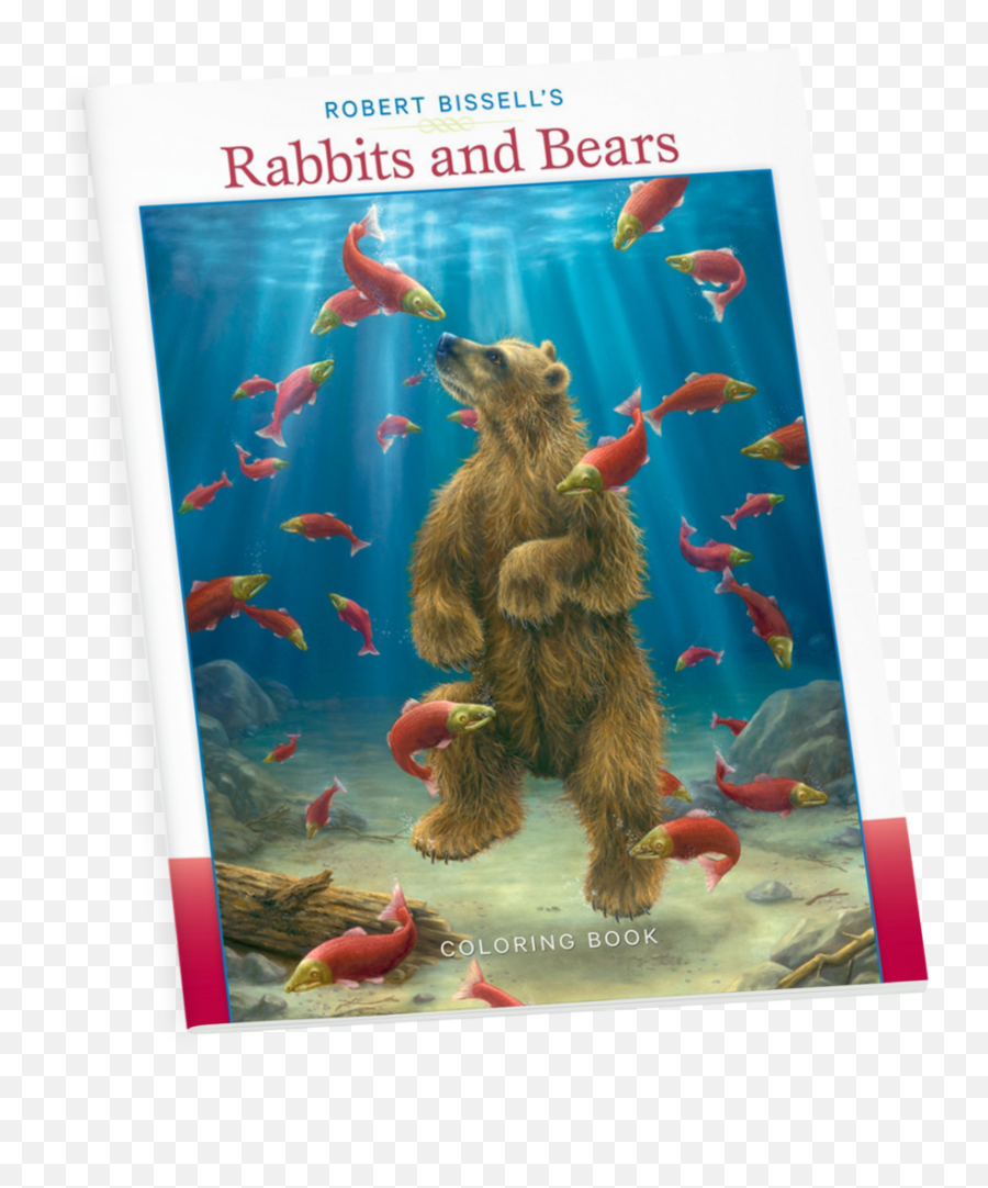 Robert Bissellu0027s Rabbits And Bears Coloring Book - Bear Swimming With Salmon Bissell Price Emoji,Designs An Emoji For Jigsaw Puzzles